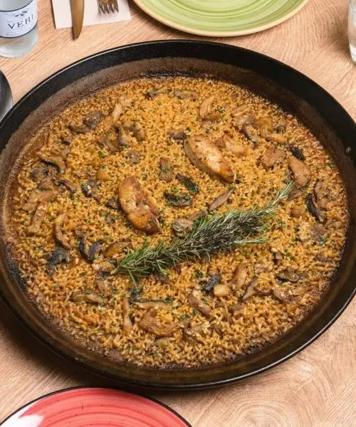 Paella de foie y pluma ibérica