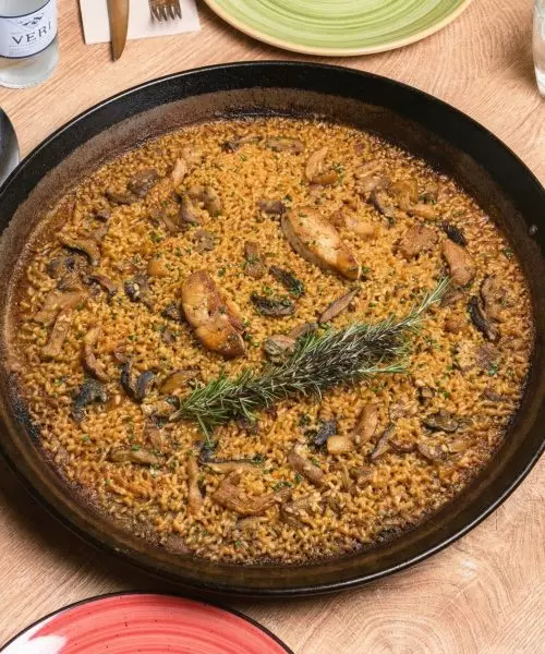 Paella de foie y pluma ibérica